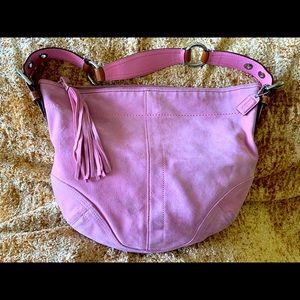 COACH PINK SUEDE shoulder bag.